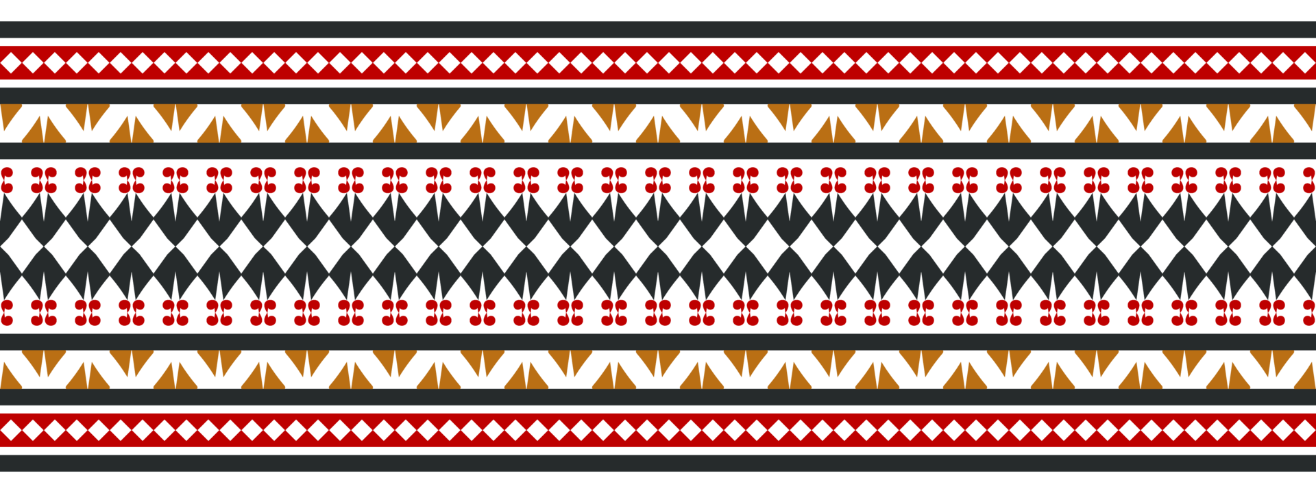 Geometric ethnic abstract border with oriental retro design. png