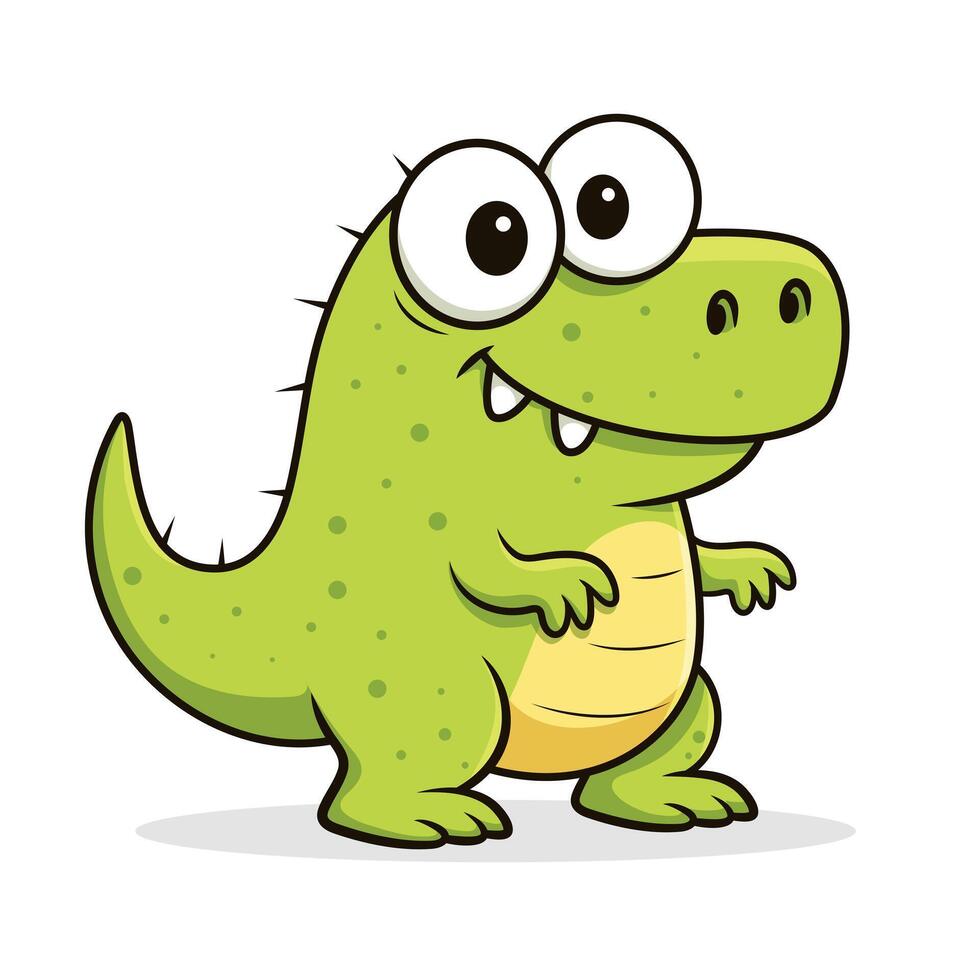 Cute Cartoon Dinosaur Character Illustration vector