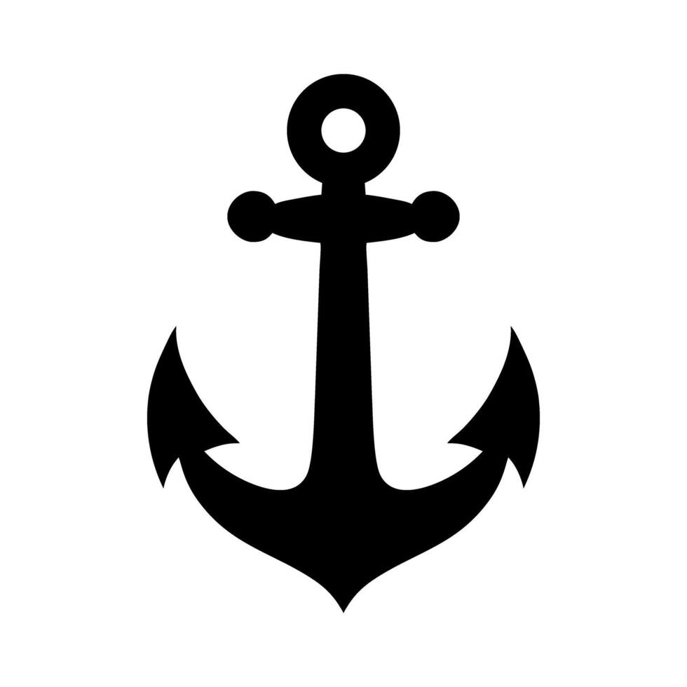 Black Anchor Emblem, Maritime Navigation and Oceanic Design vector