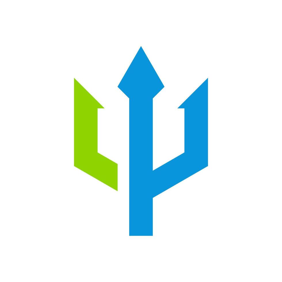 Trident Design with Blue and Green Colors vector