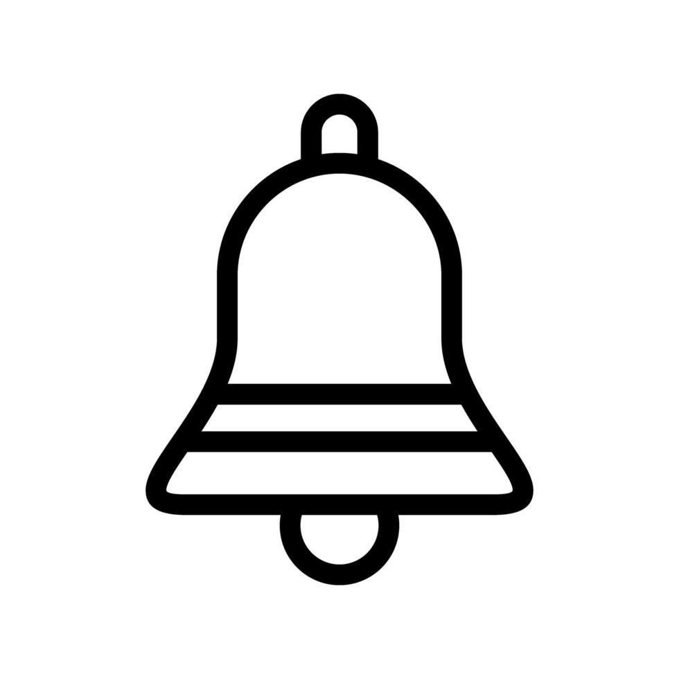 Black Line Icon of a Ringing Bell vector