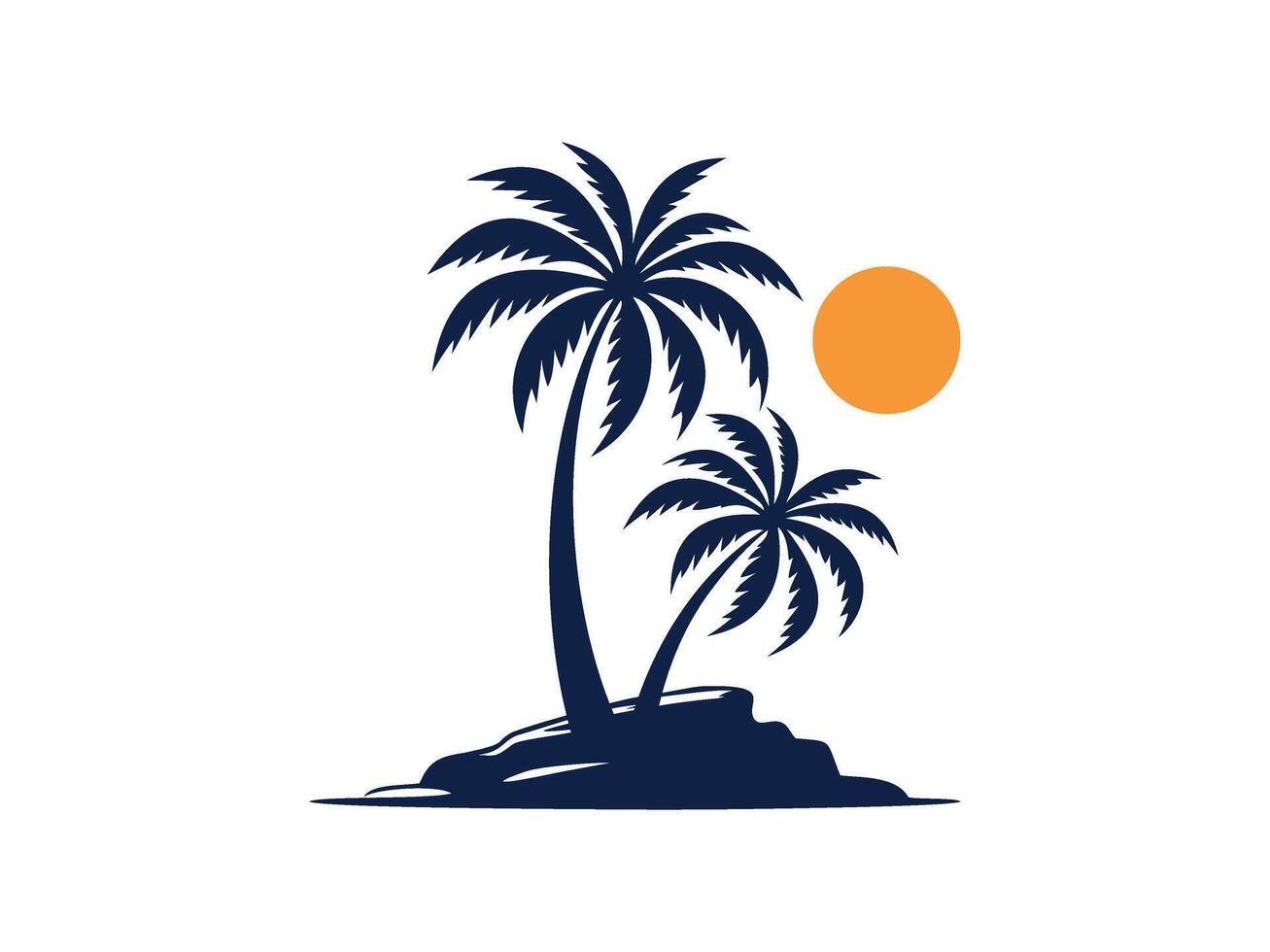 Palm Trees and Sunset vector