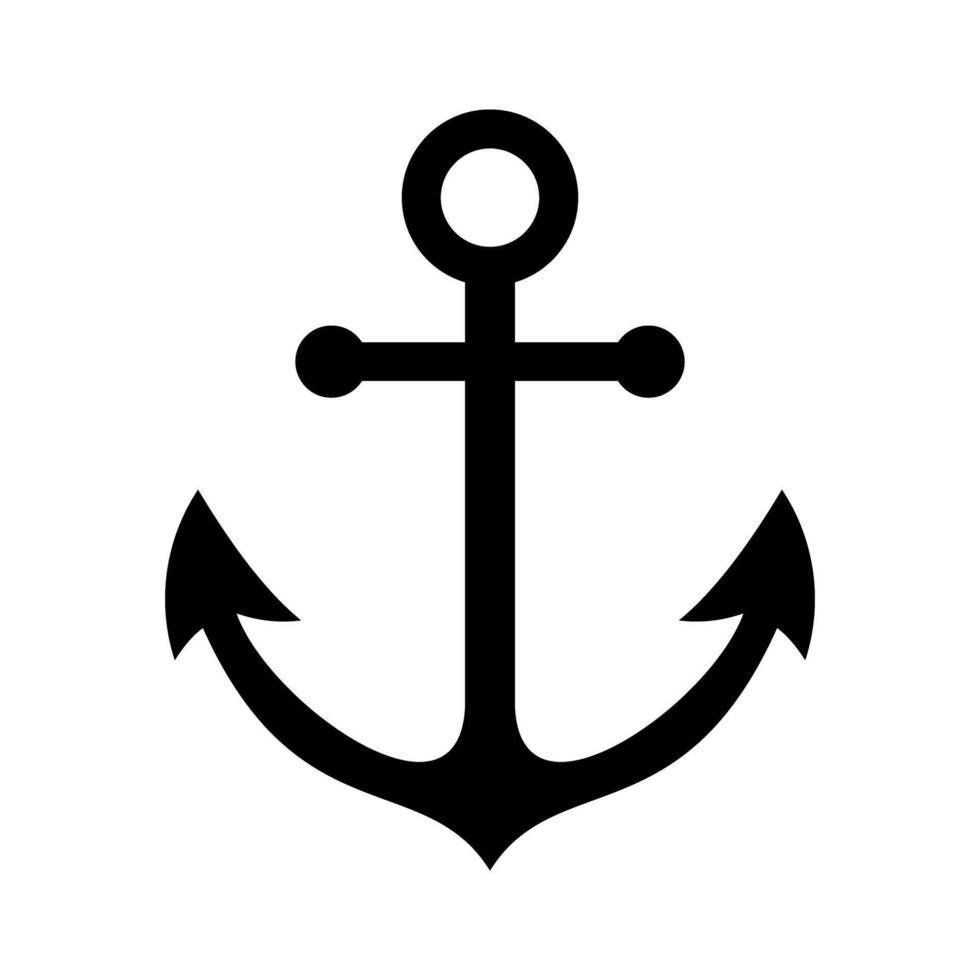 Bold Anchor Icon , Nautical and Ocean Navigation Element vector