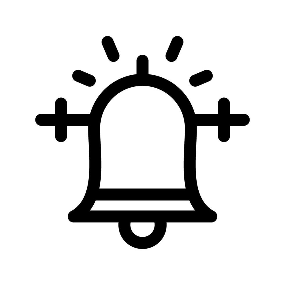 Notification Bell Line Art Icon vector