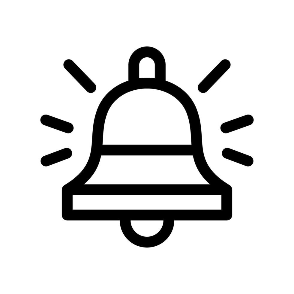 Black Line Notification Bell Icon vector