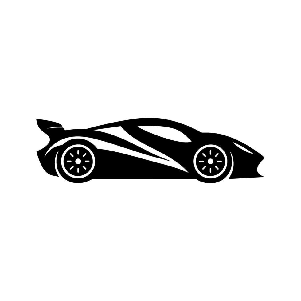 Black Sports Car Silhouette Design vector