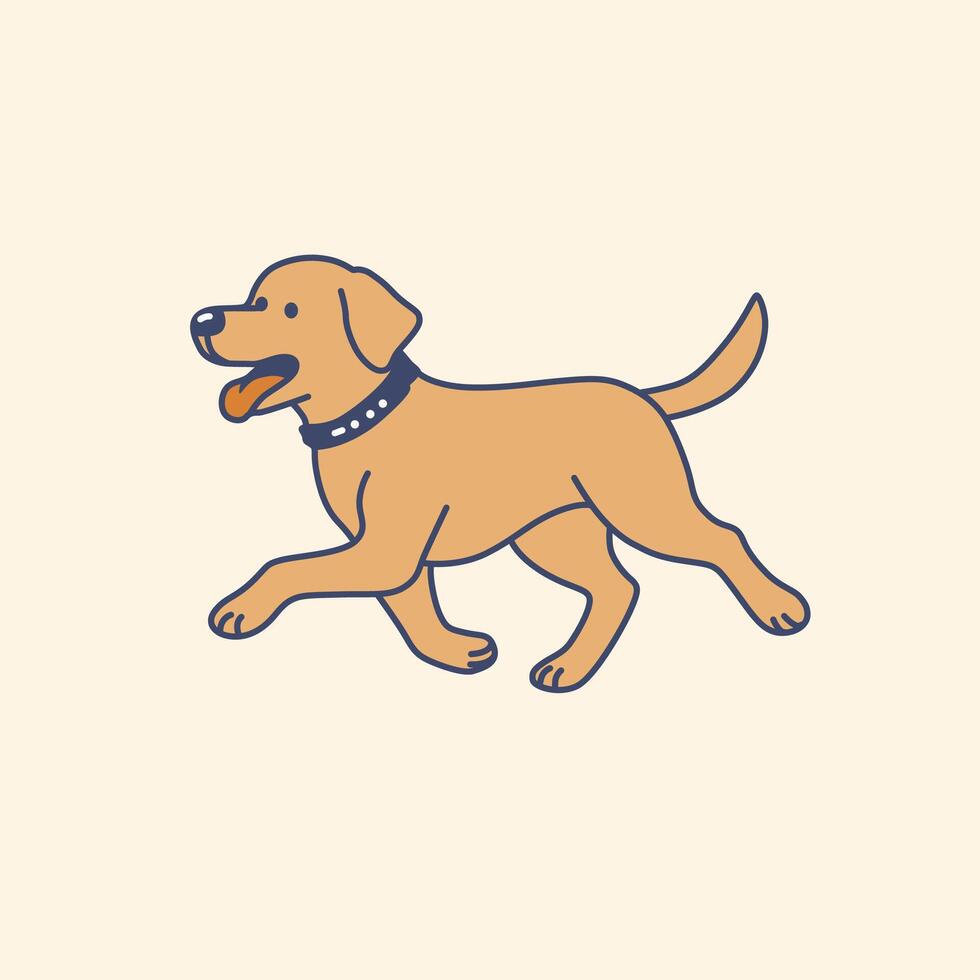 A Happy Running Labrador illustration vector