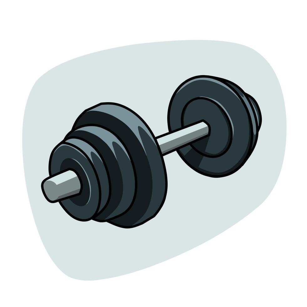 Hand drawn black dumbbell illustration for fitness and gym, training concept, workout posters and gym themed designs vector