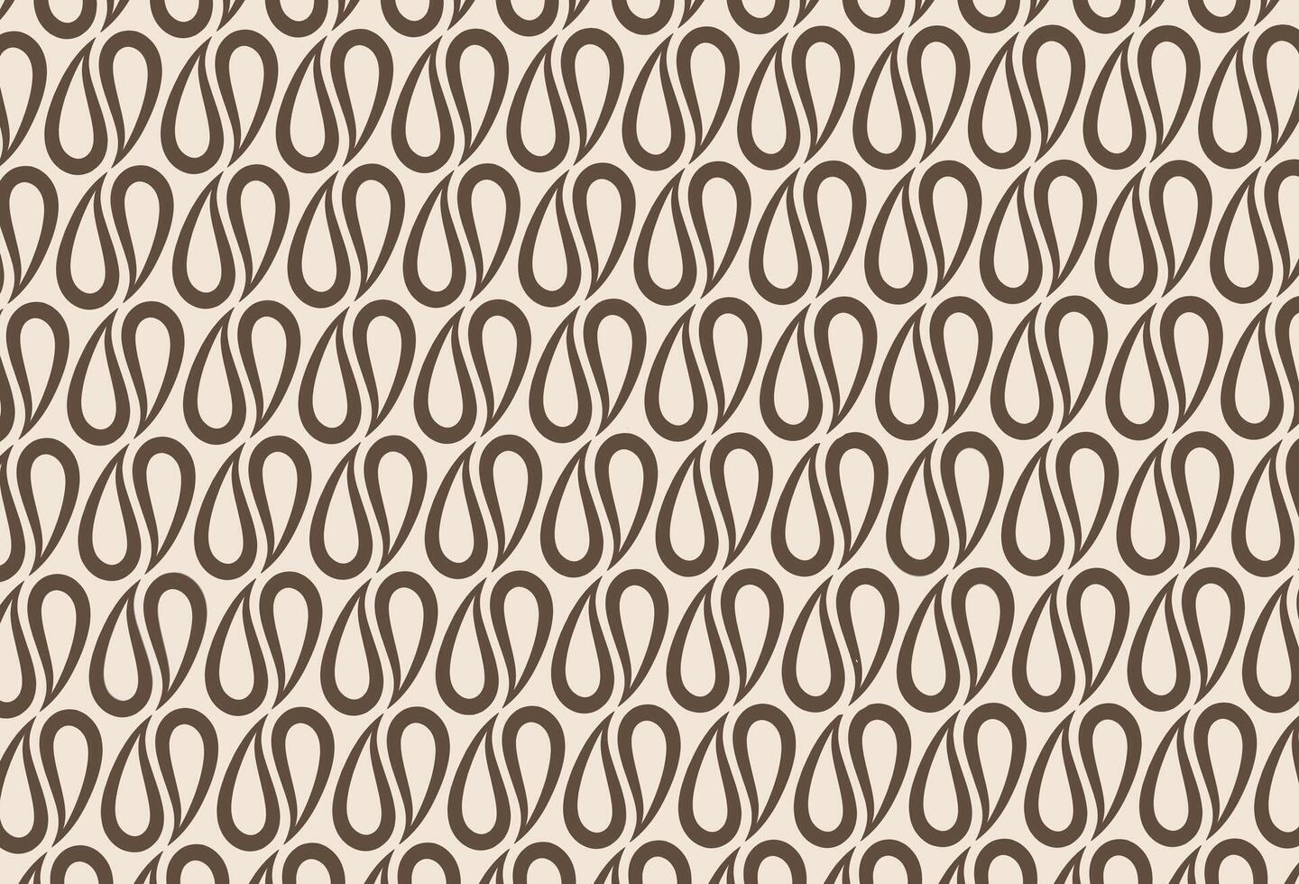 Seamless pattern with brown teardrop shapes resembling coffee beans on beige background for elegant decorative design vector