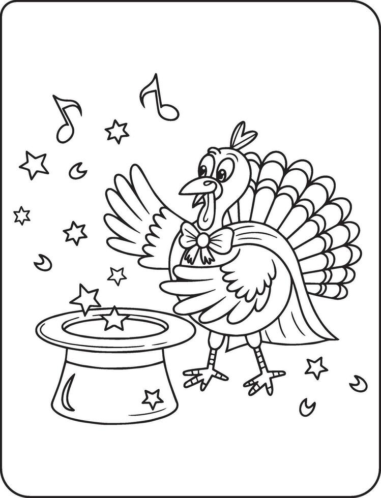 01 Bold and Easy Thanks giving for coloring pages vector