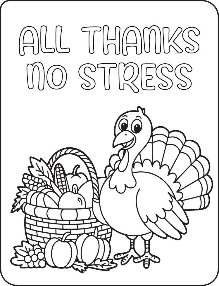 39 Bold and Easy Thanks giving for coloring pages vector
