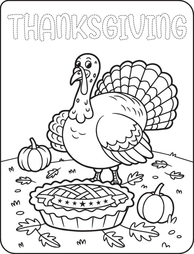 29 Bold and Easy Thanks giving for coloring pages vector