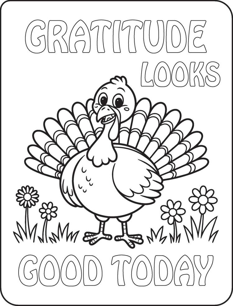 25 Bold and Easy Thanks giving for coloring pages vector