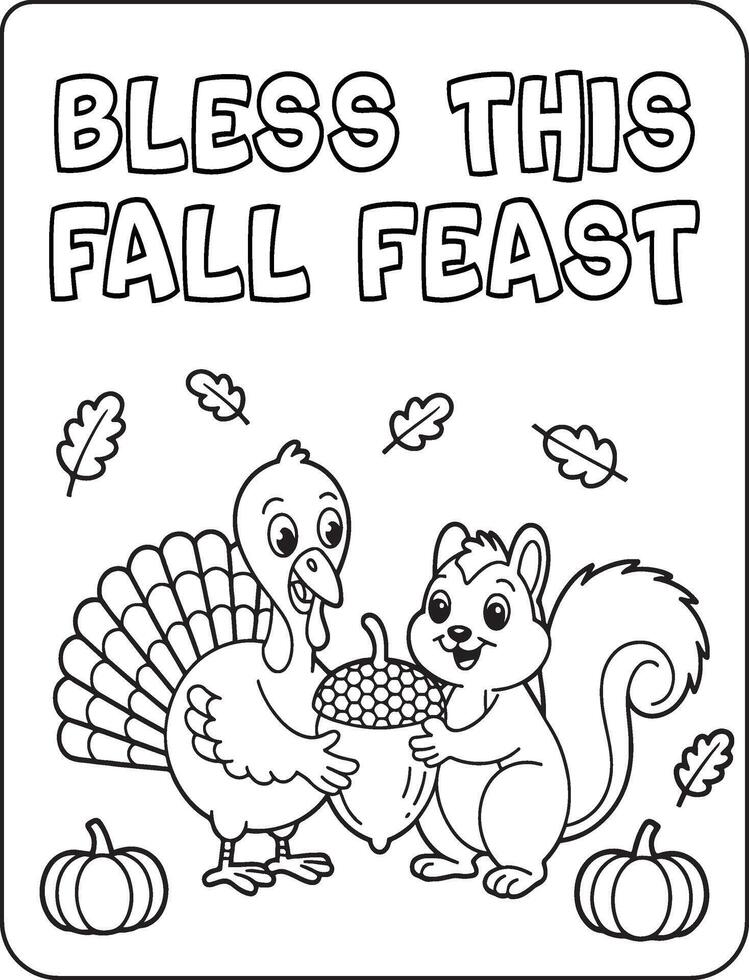35 Bold and Easy Thanksgiving for coloring pages vector