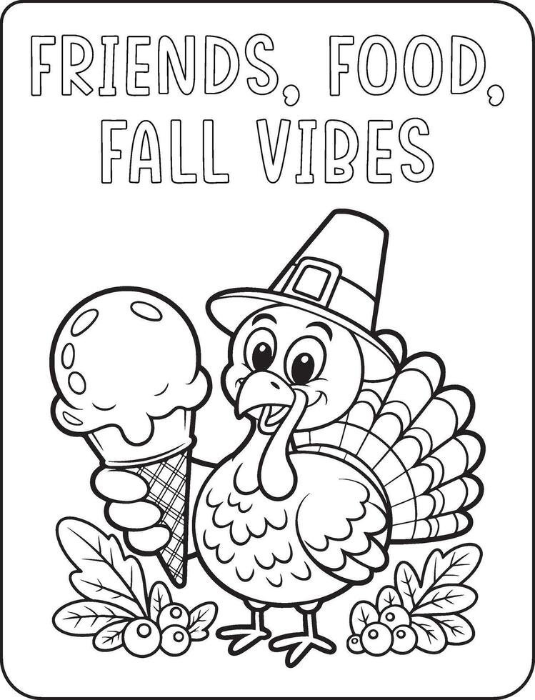 13 Bold and Easy Thanks giving for coloring pages vector