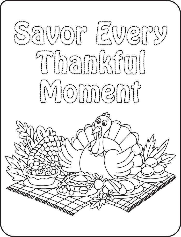 38 Bold and Easy Thanks giving for coloring pages vector