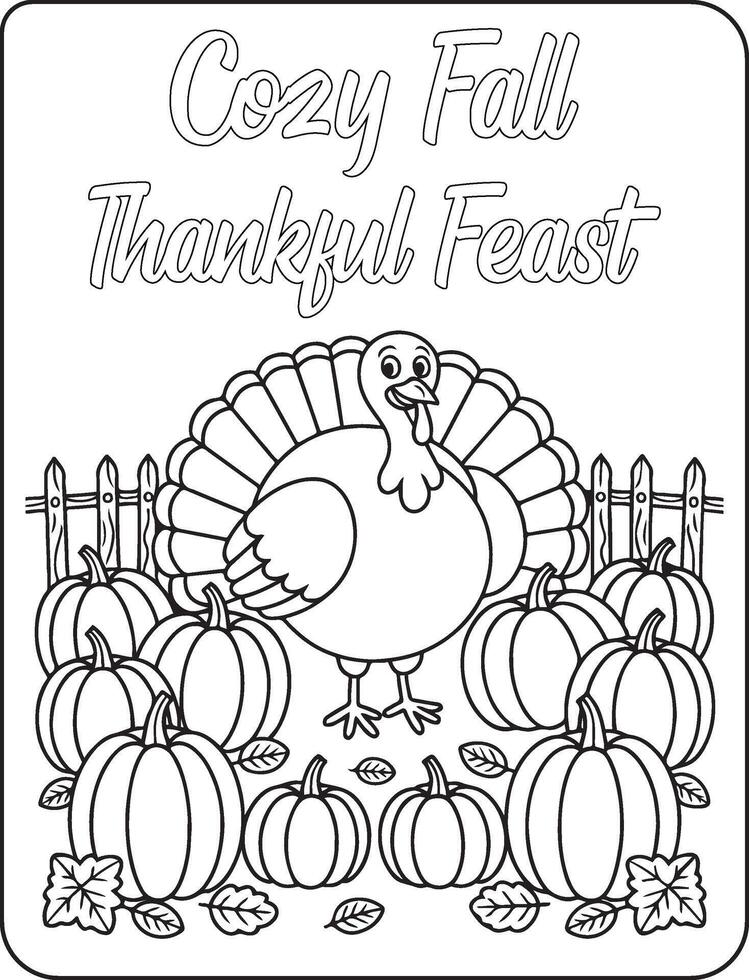 19 Bold and Easy Thanks giving for coloring pages vector