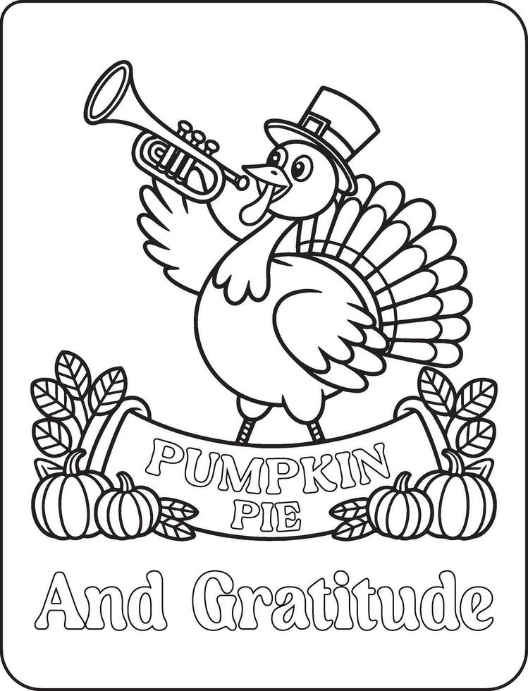 08 Bold and Easy Thanks giving for coloring pages vector