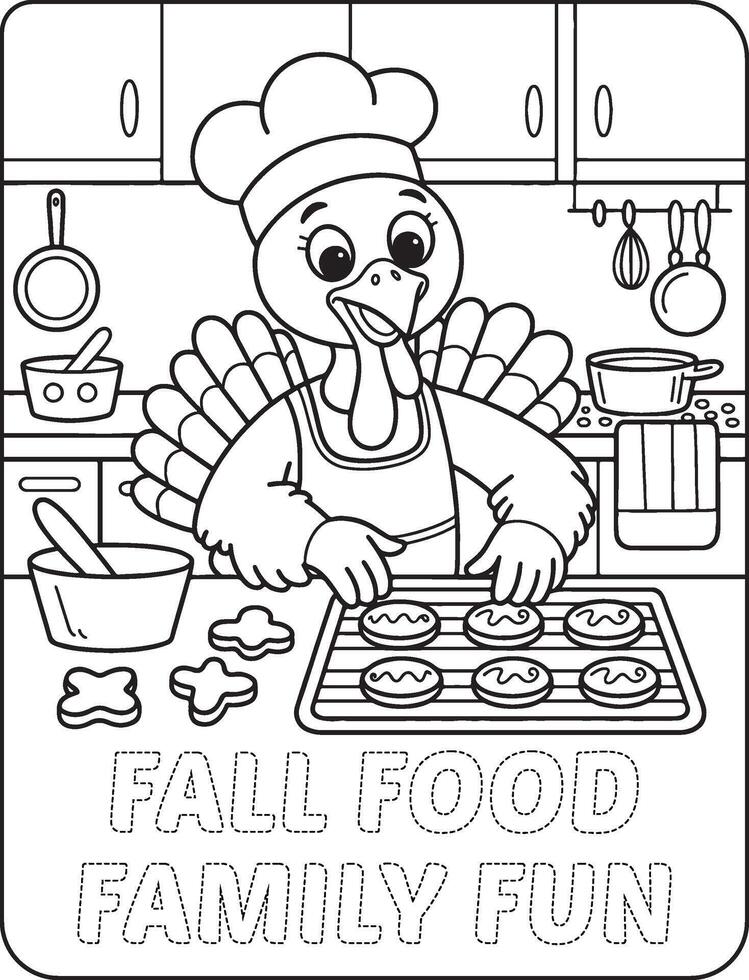 12 Bold and Easy Thanks giving for coloring pages vector