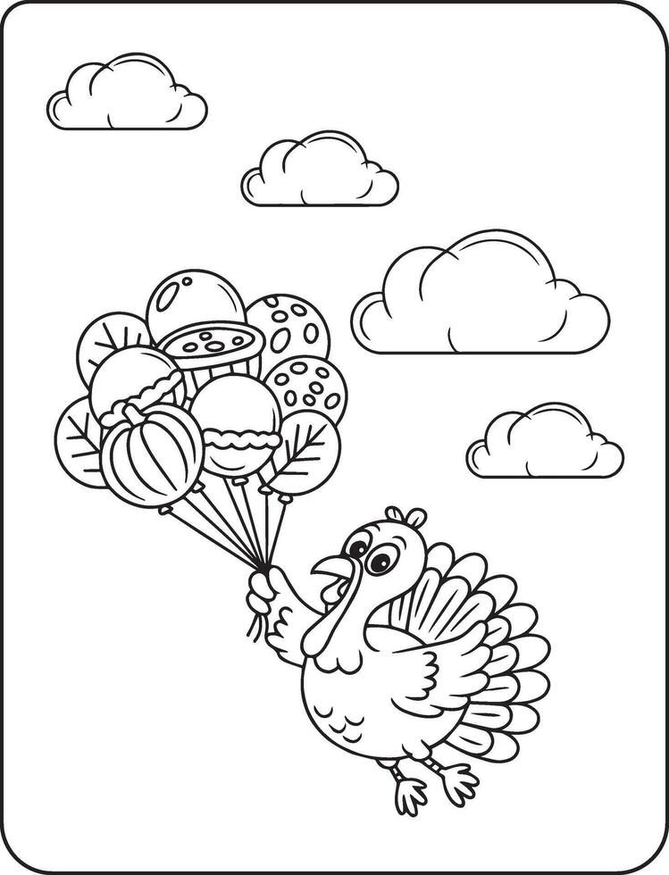 03 Bold and Easy Thanks giving for coloring pages vector
