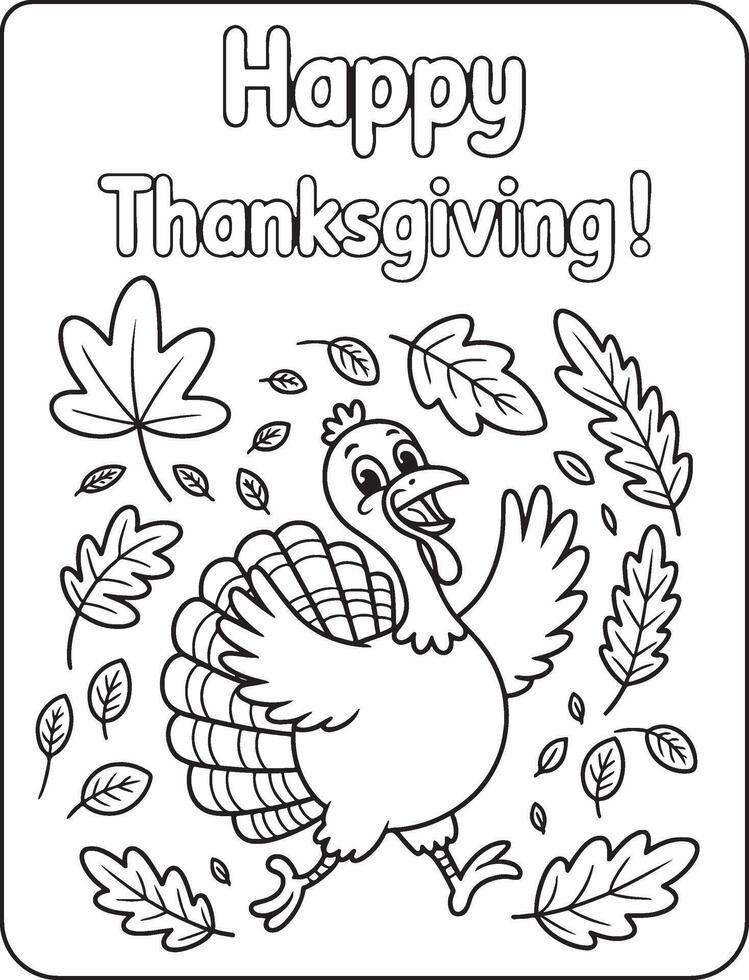 23 Bold and Easy Thanksgiving for coloring pages vector