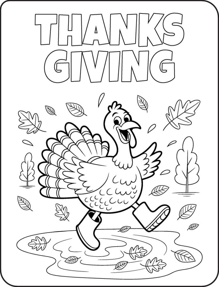 17 Bold and Easy Thanks giving for coloring pages vector