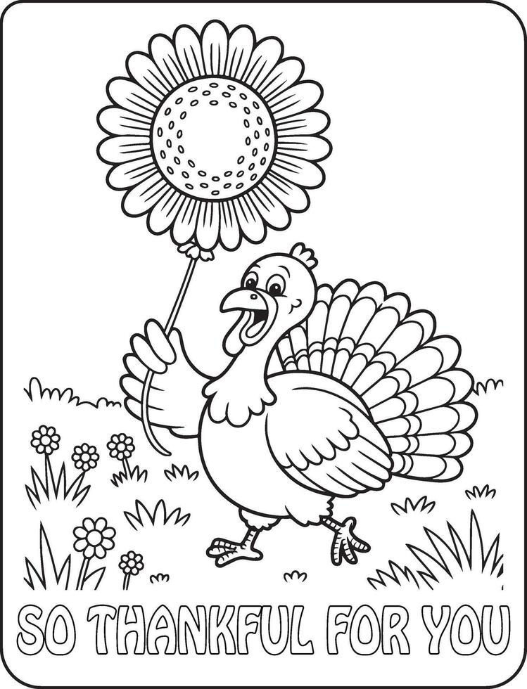 45 Bold and Easy Thanks giving for coloring pages vector
