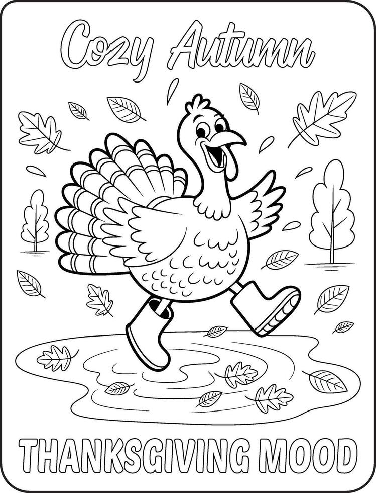 11 Bold and Easy Thanks giving for coloring pages vector