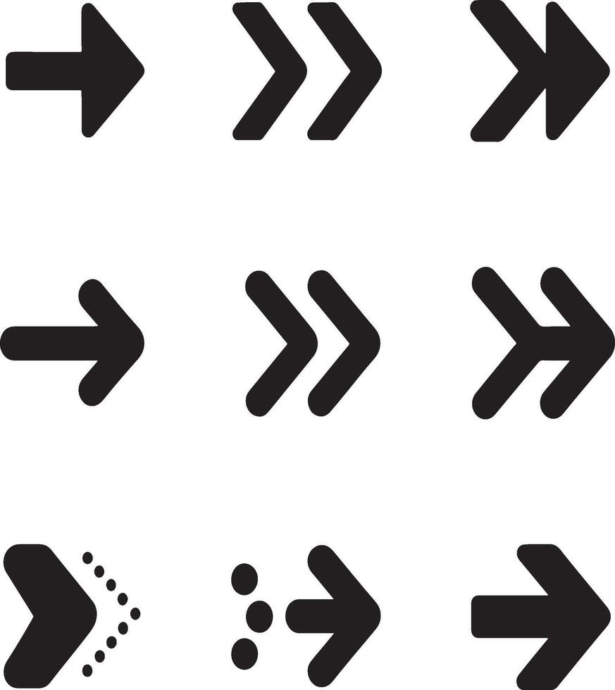 Geometric Right Arrow Symbol with Split Tail Design vector