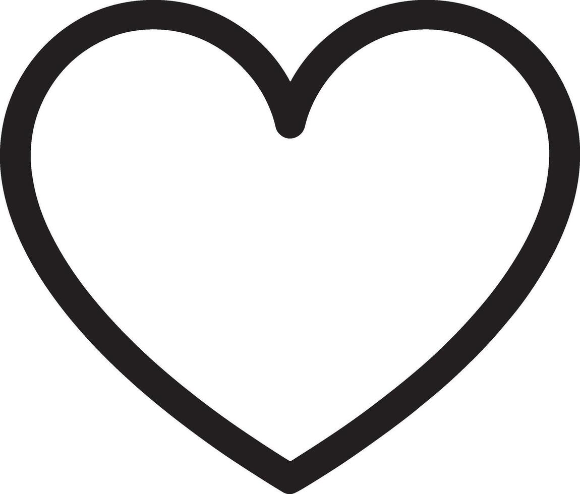Minimal Black Heart Outline Icon Simple Love Symbol for Graphic Design and Web Interface Use vector