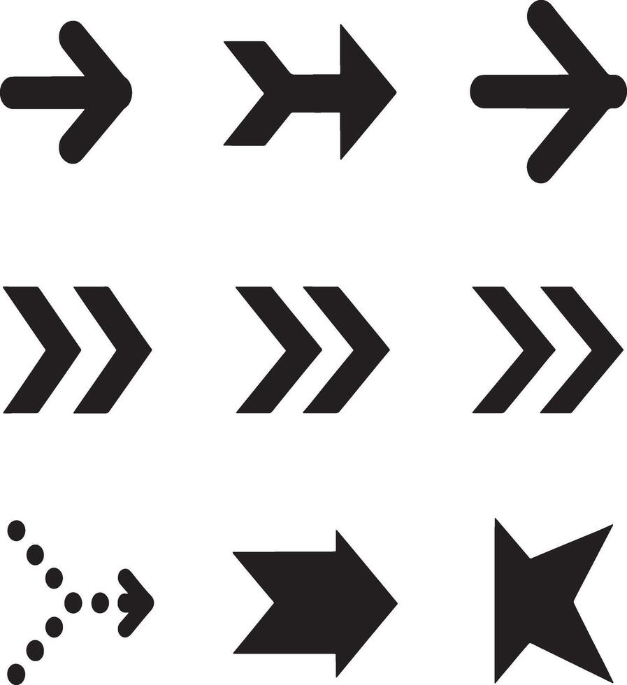 Bold Right Arrow Icon with Rounded Edges and Thick Shaft vector