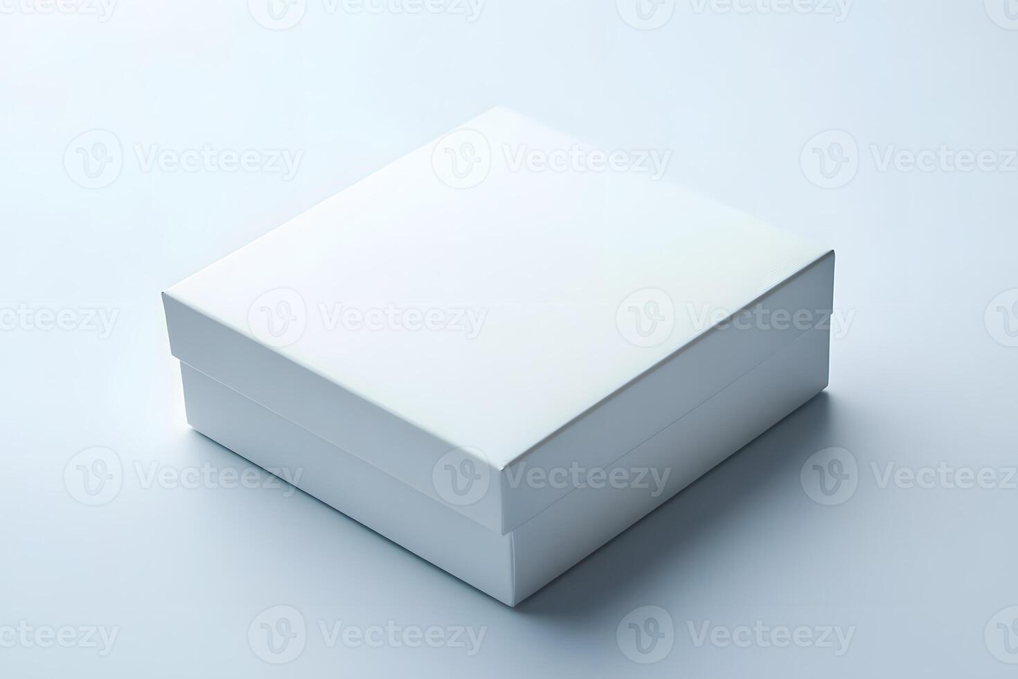 Pristine White Box on a Light Surface, Minimalist Composition, C photo