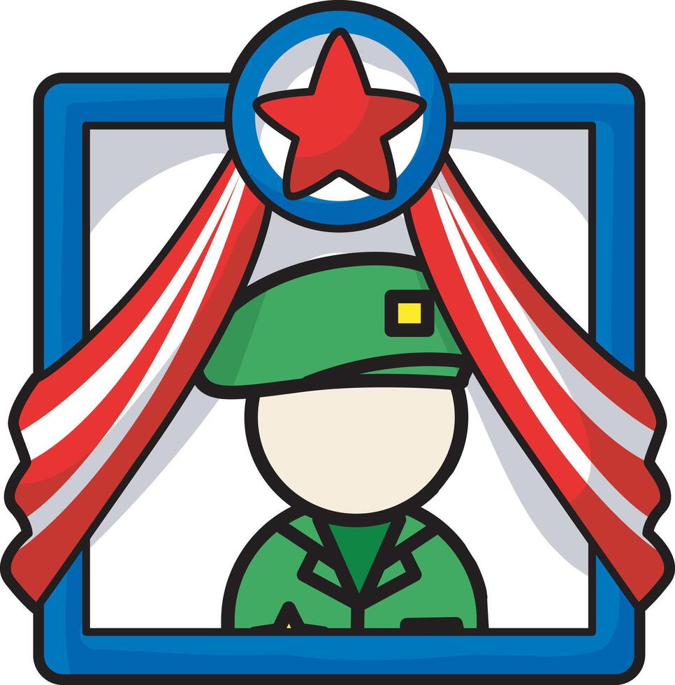 Fram of soldier of Memorial Day. Memorial Day in the United States. vector