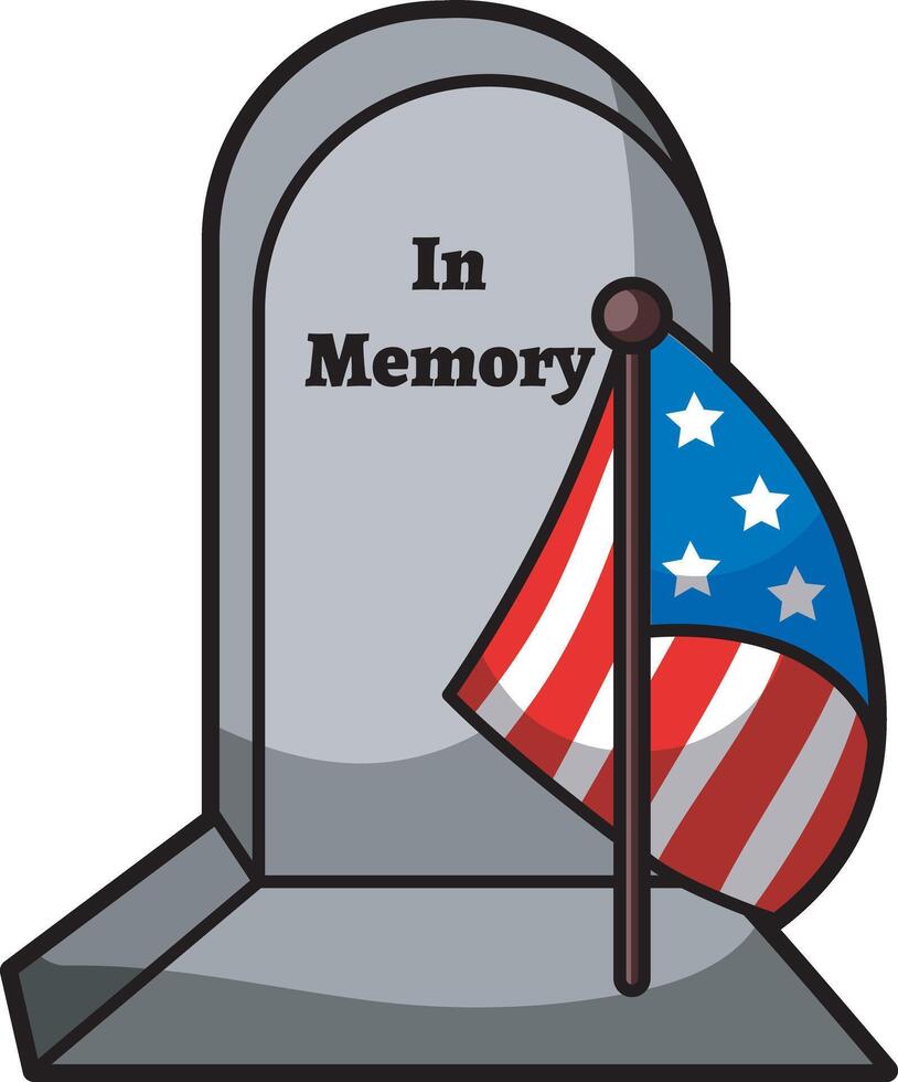 Grave of Memorial Day. Memorial Day in the United States. vector