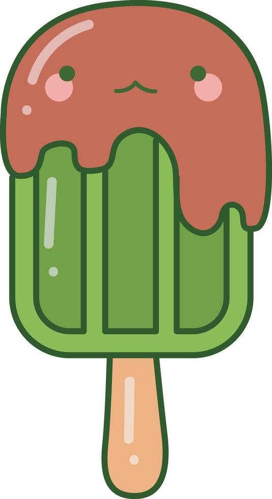 Ice cream of green tea matcha. Cute icon of Matcha. vector