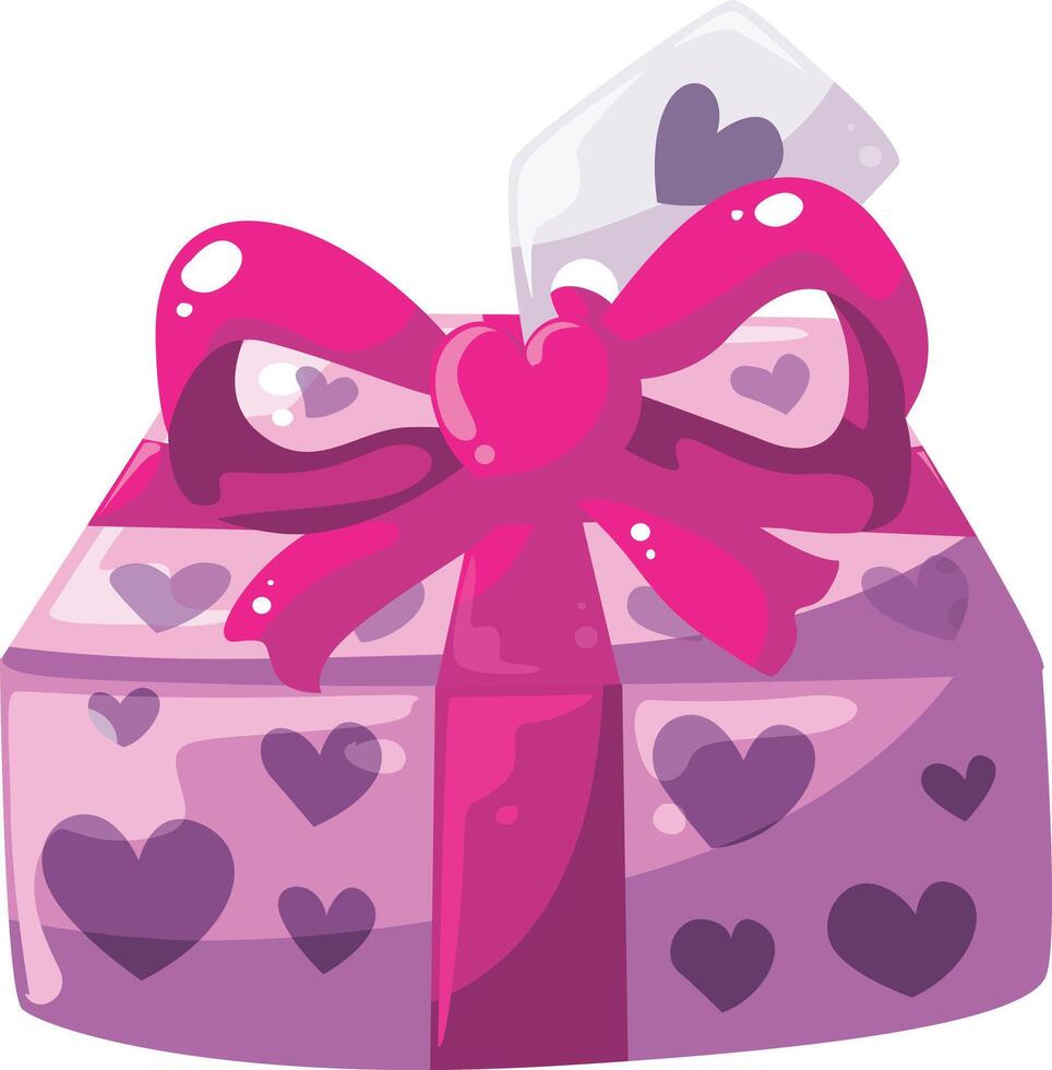 Sweet gift box. Illustration of love valentine icon. vector
