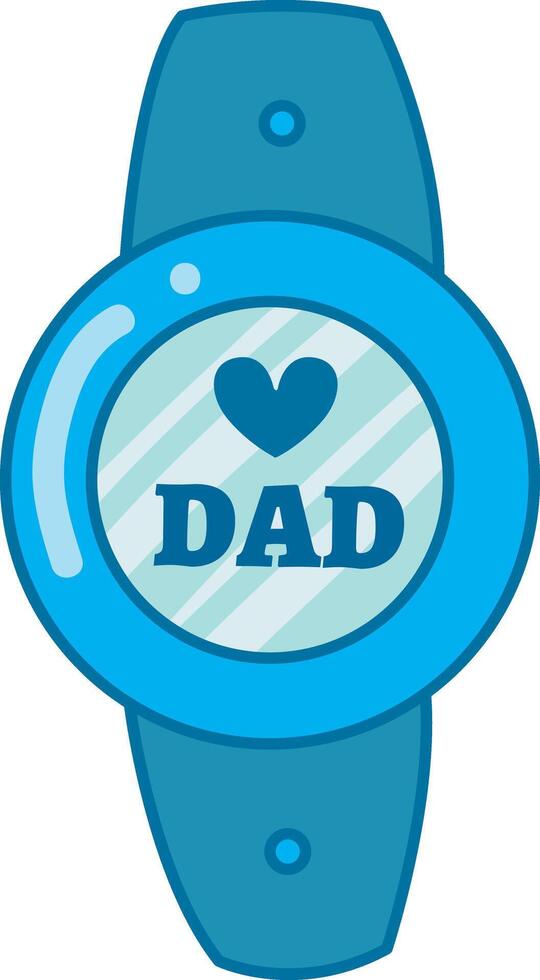 Blue watch for dad. Father's Day celebration icon. vector