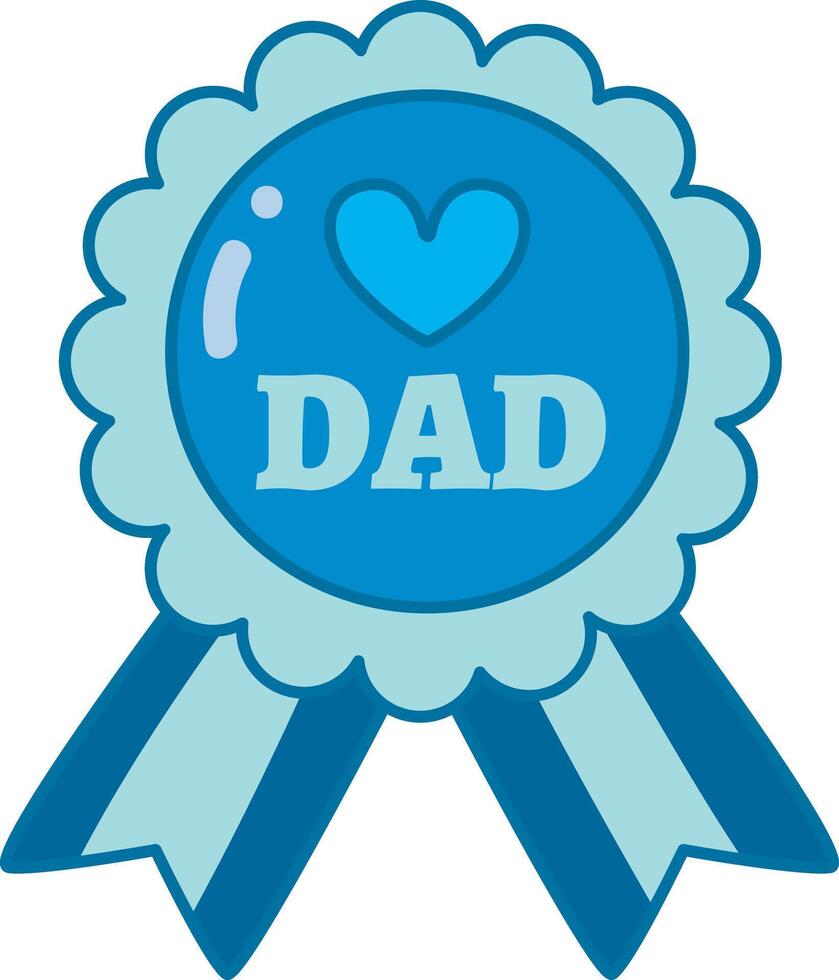 Badge or medal for dad. Father's Day celebration icon. vector
