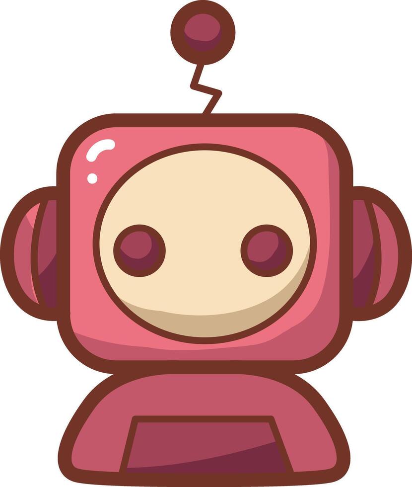 Pink robot icon. Adobe Illustrator Artwork vector