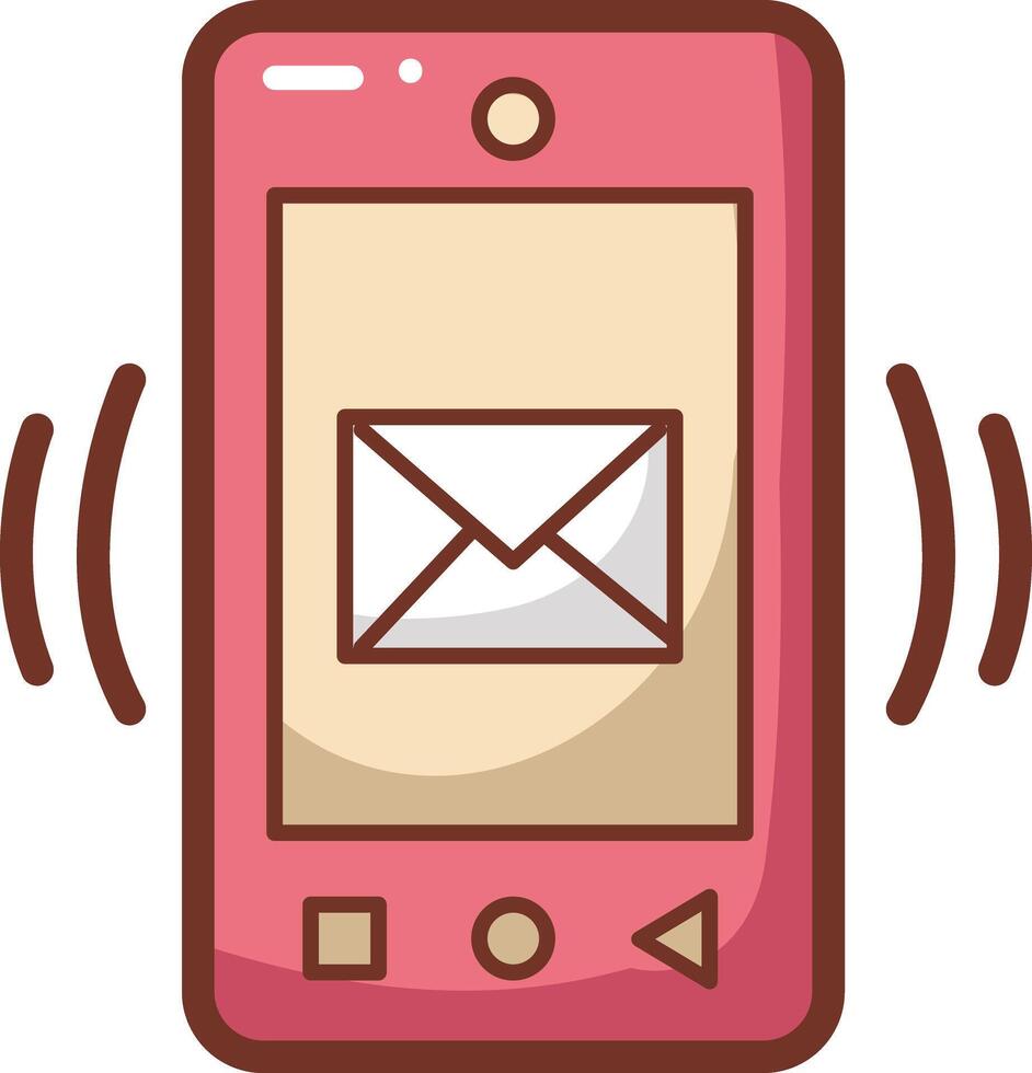 Phone with message. Adobe Illustrator Artwork vector