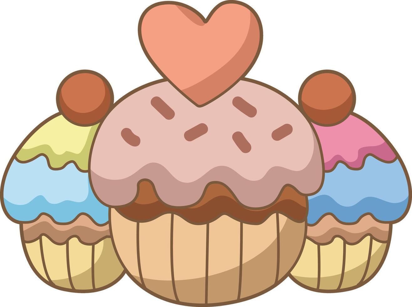 Cupcake of easter. Easter greeting card with cute little bunny. vector