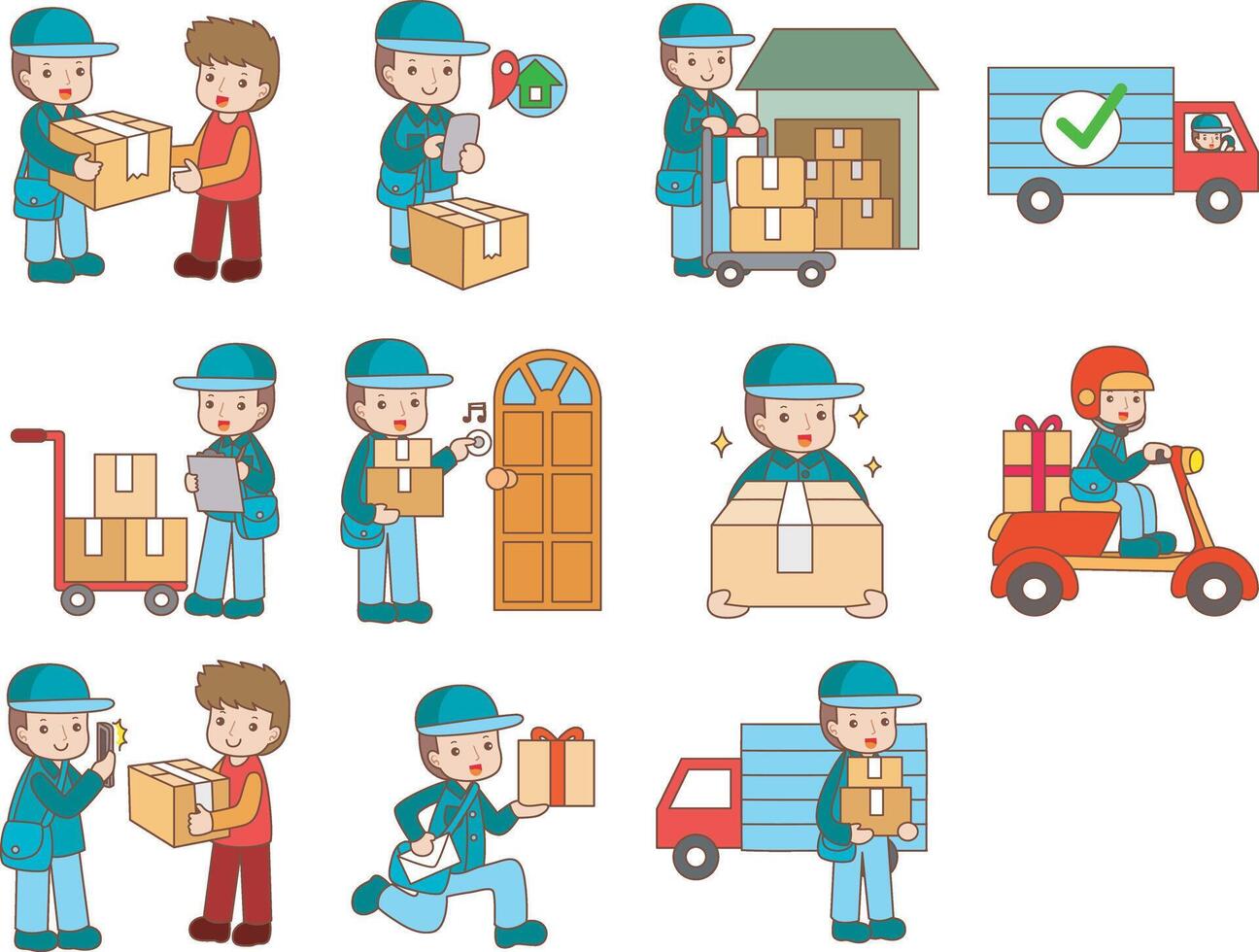 Variation of delivery man activities vector