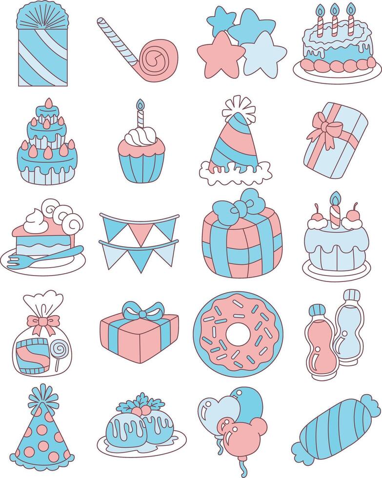 Doughnut and candy icon. Variation of birthday elements. vector
