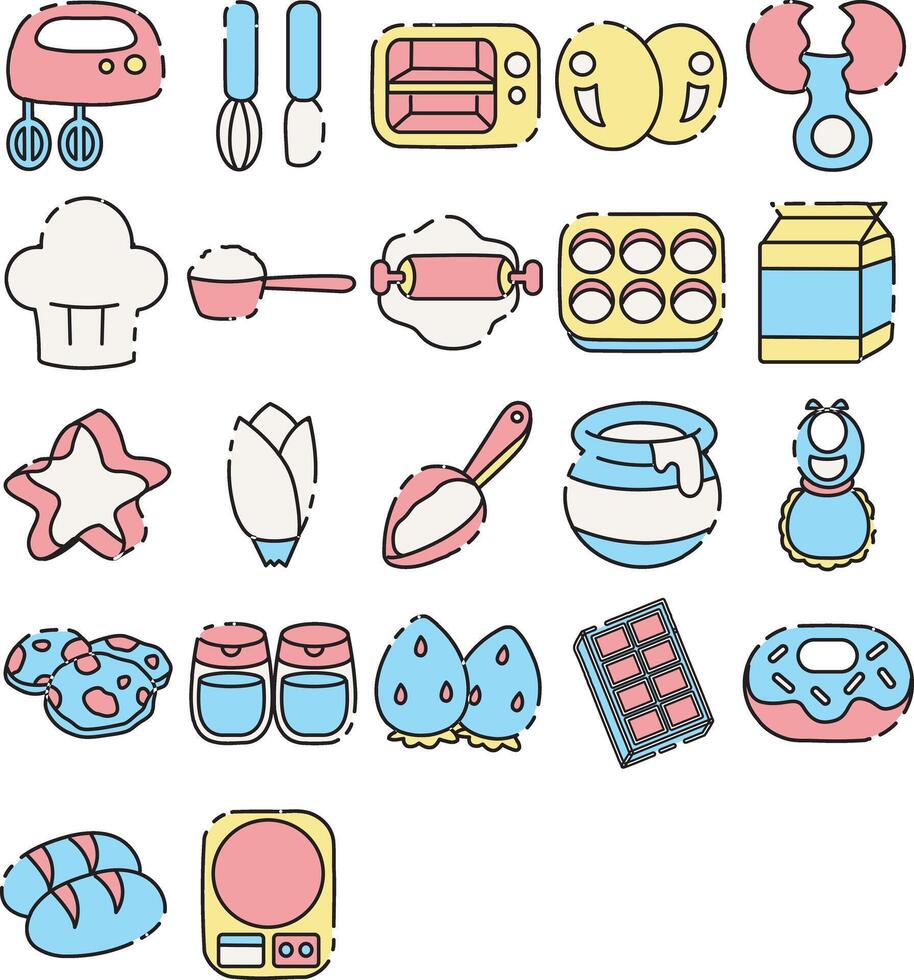 Mixer and mold icon. Baking tools and equipment clip art. vector