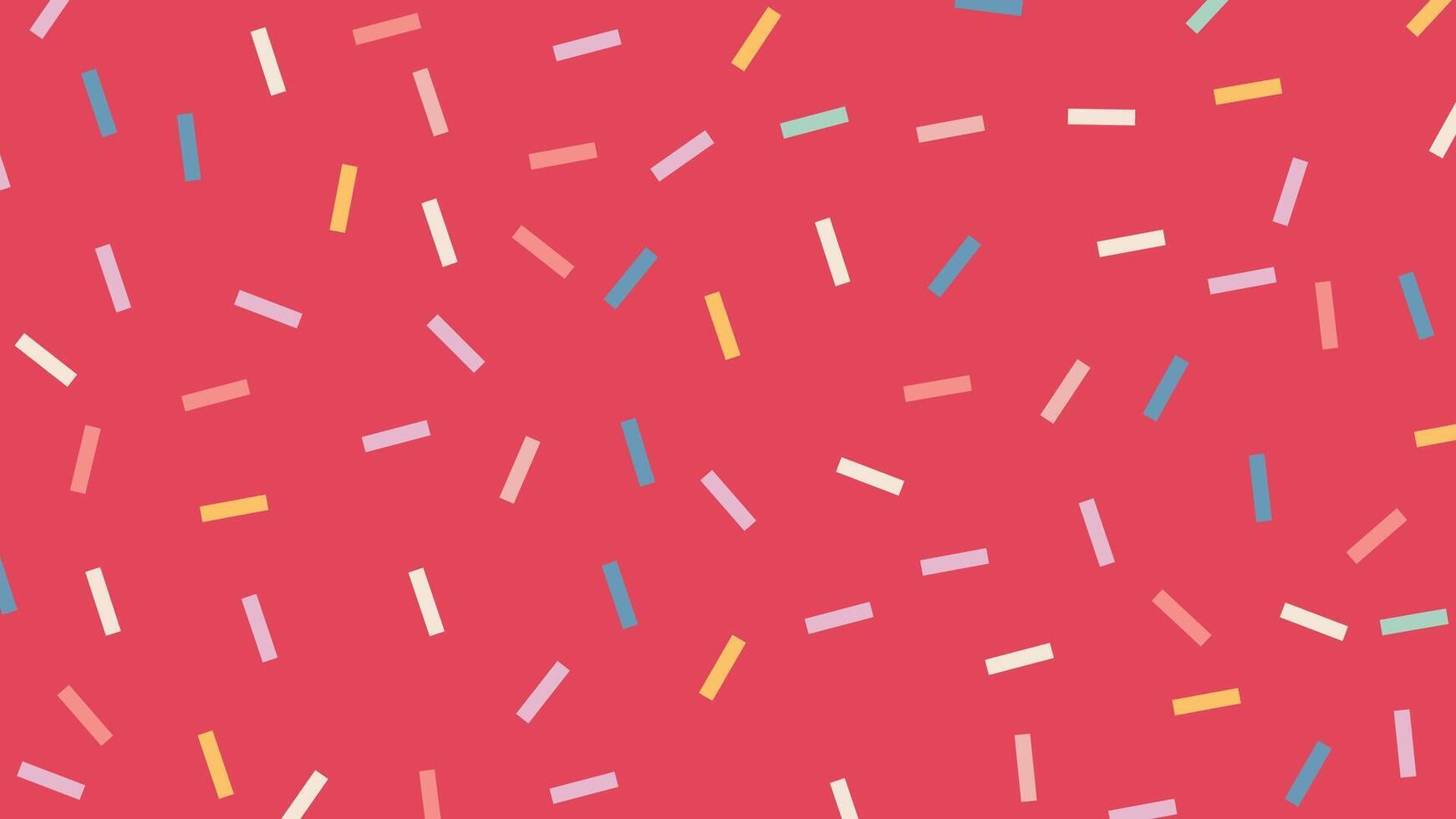 Colorful sprinkle lines on red background vector