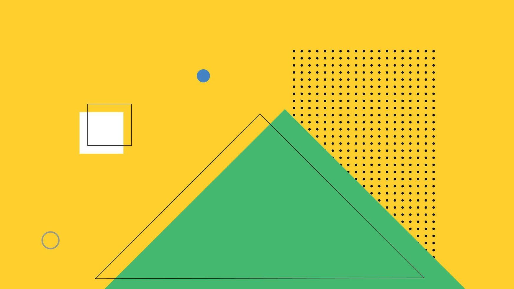 Yellow and green abstract triangle background vector