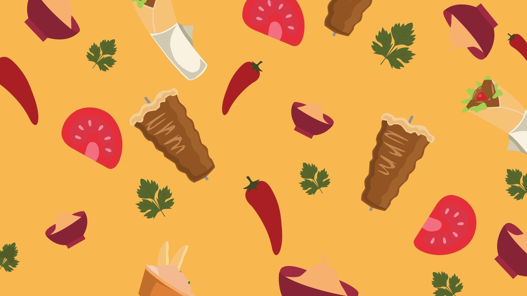 Shawarma and wrap background vector