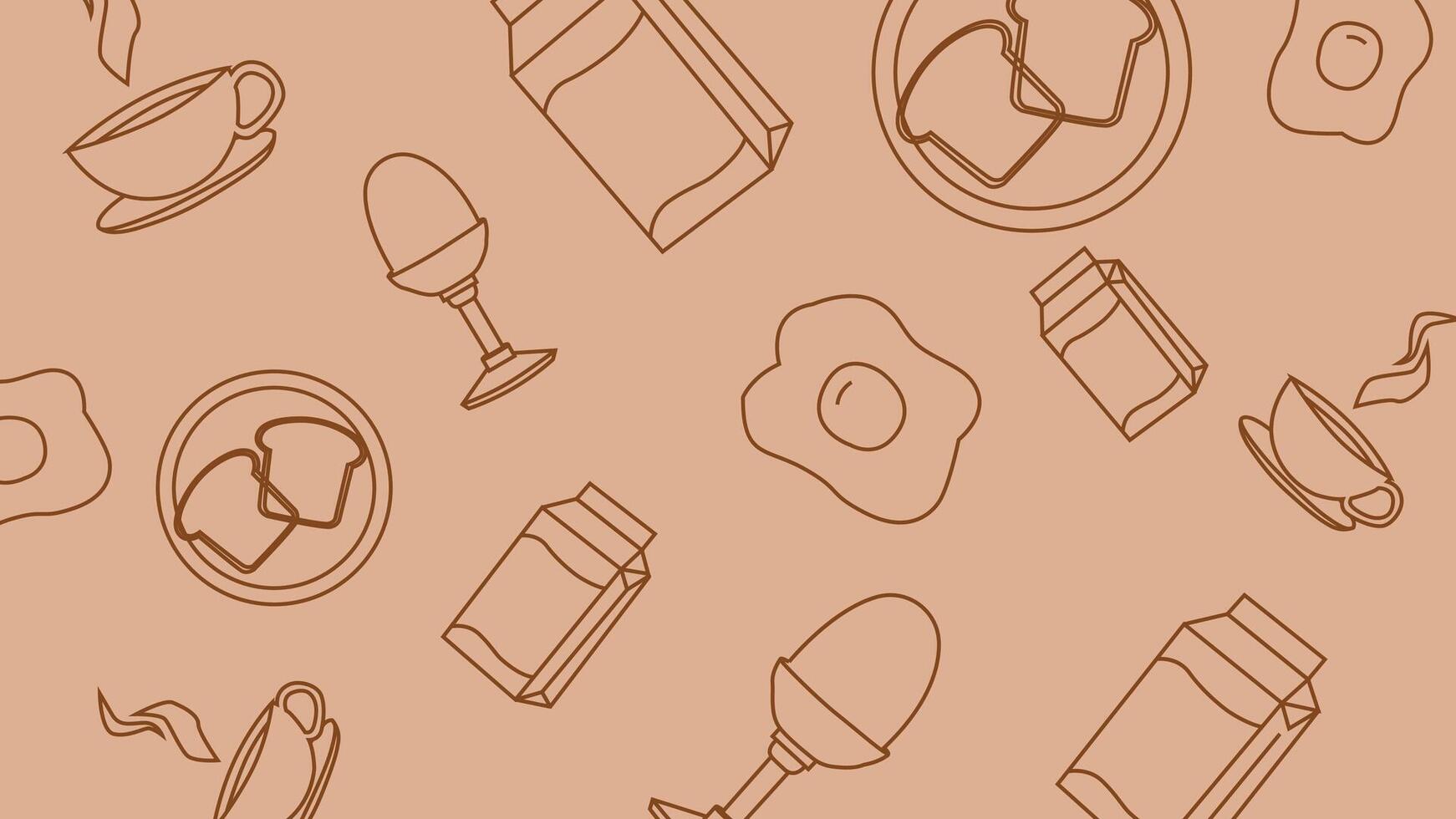 Toast and coffee breakfast background vector