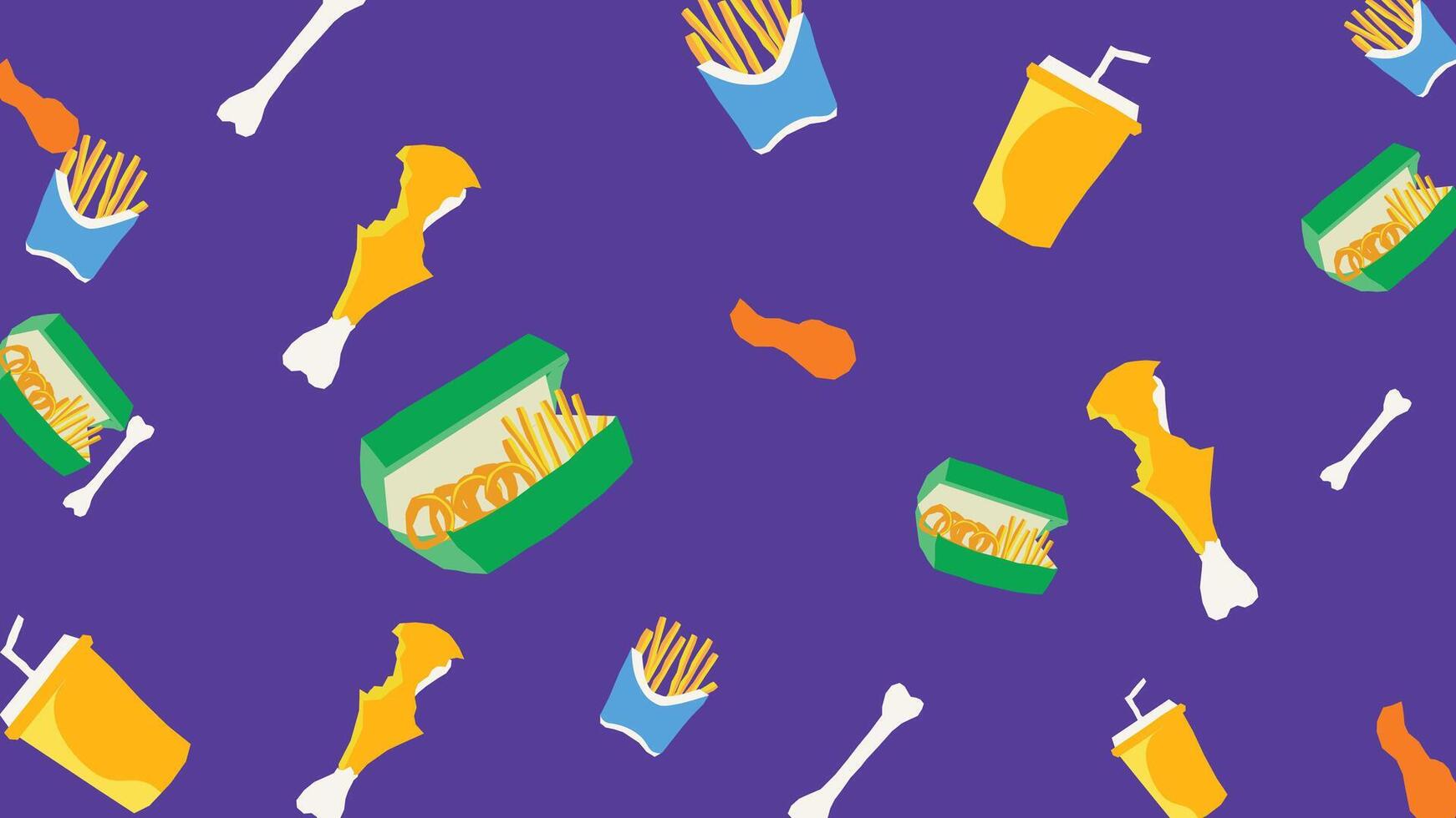 Bite marks and junk food background vector