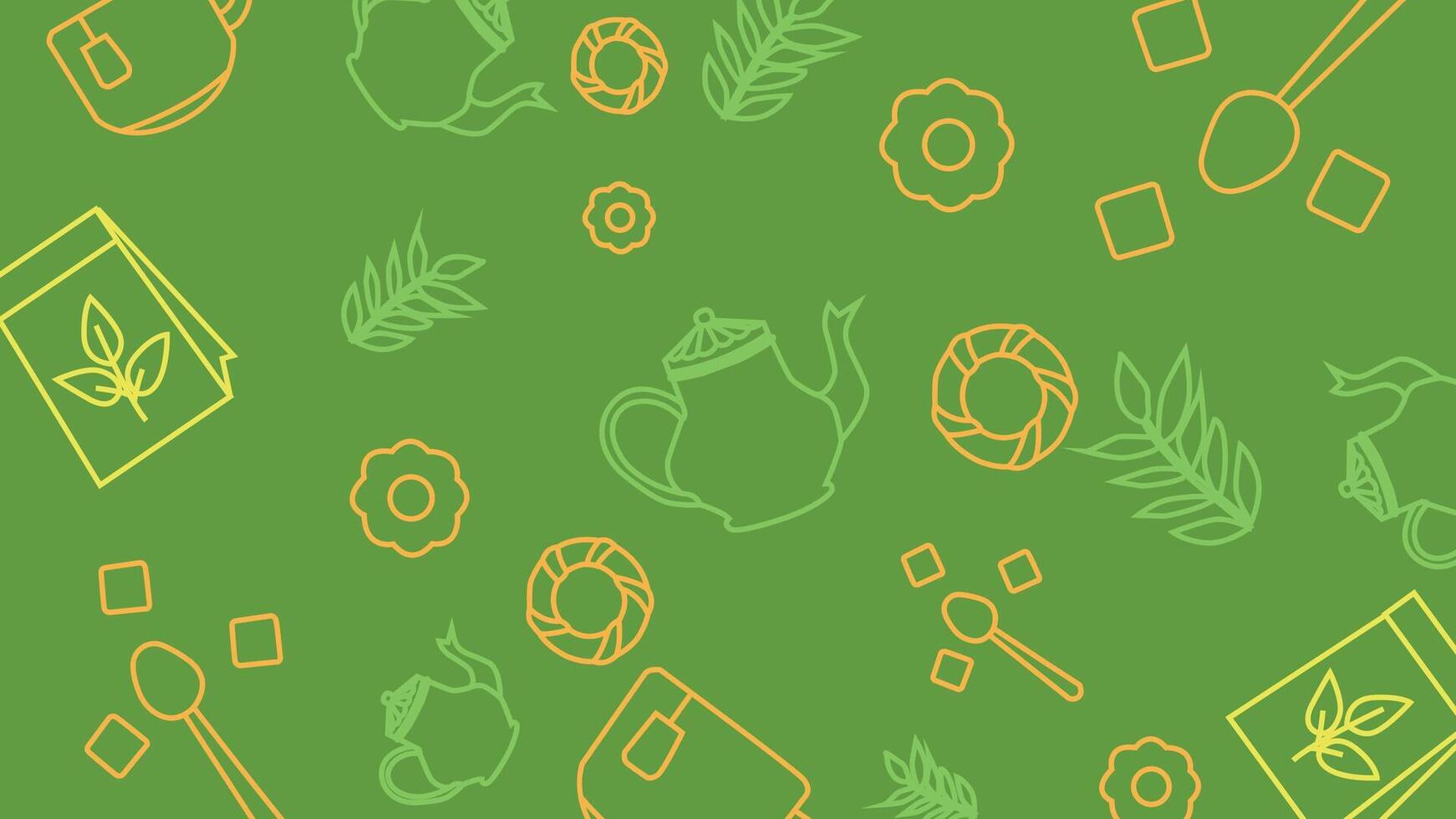 Tea Set and Sweets Background vector